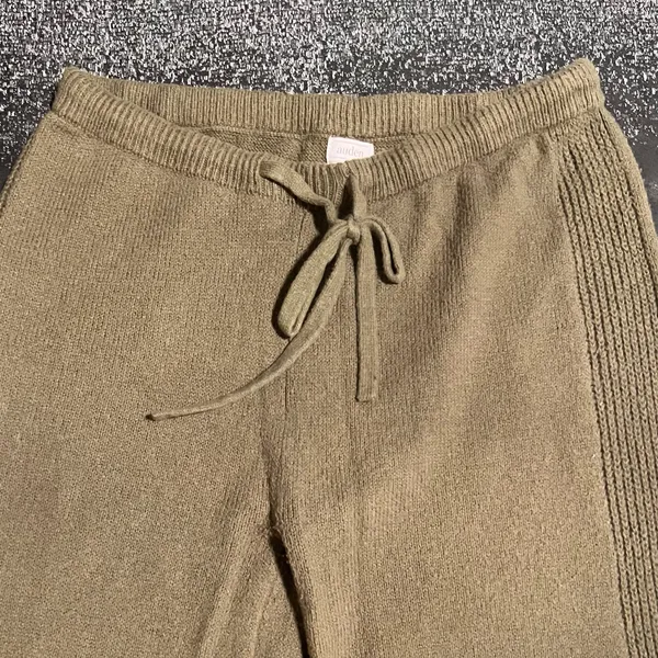 Womens M Auden Sleepwear Olive green fine-gauge knit loungewear set - Image 5
