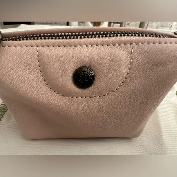 New Longchamp Le Pliage‎ Pale Pink Leather Coin Purse - Image 2