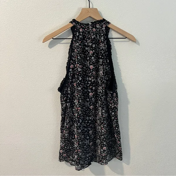 Anthropologie Maeve Lace Ruffle Trim Floral Sleeveless Halter‎ Neck Top Size XL - Image 9