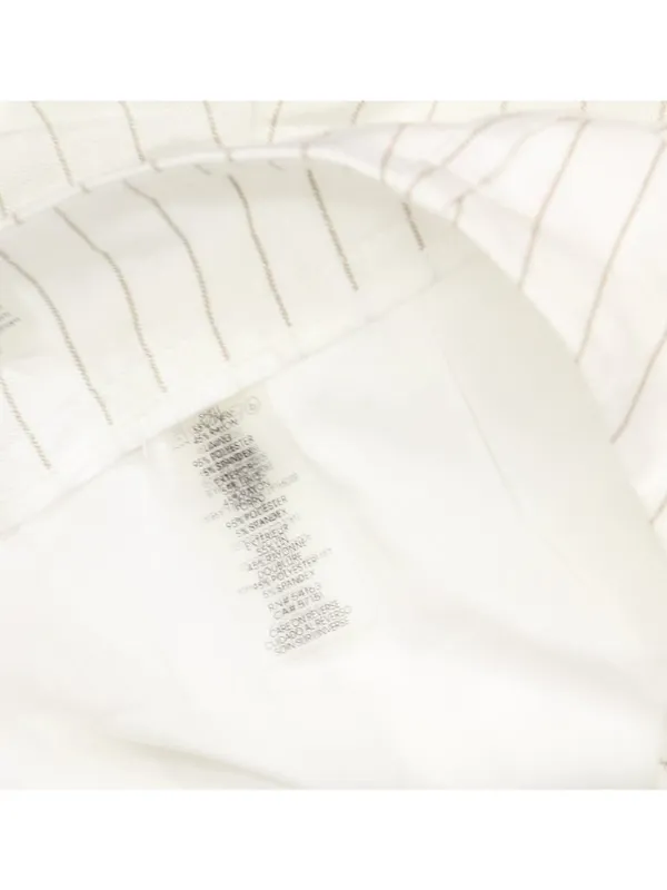 NEW Calvin Klein Pinstriped Pleated Pants Linen Blend Lined White / Khaki 14 - Image 4