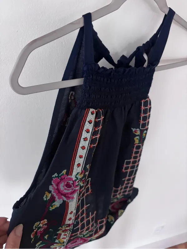 Free People Embroidered Floral Blouse | Size M - Image 11