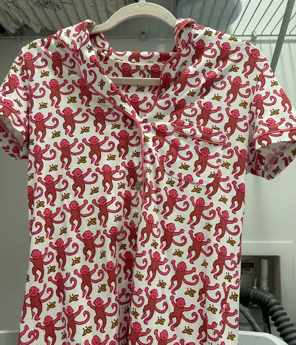 Monkey Polo Pajamas Pink - Image 2