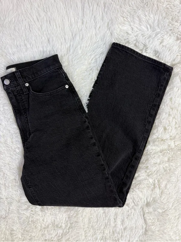 Madewell The Perfect Vintage Wide-Leg Jeans Women’s Size 25 Black High Rise - Image 4