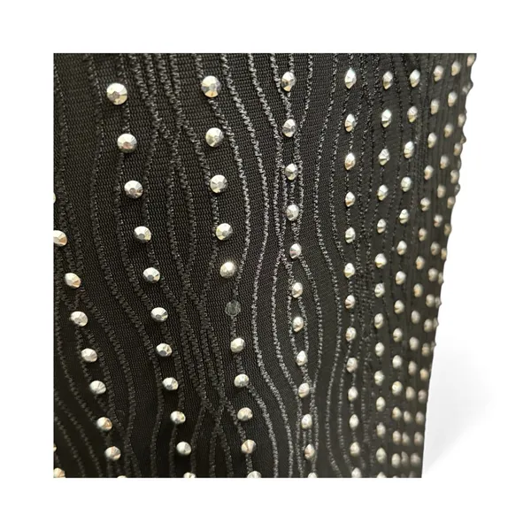 Black Rhinestone Embellished V-Neck Bodycon Sheath Dress Vintage style 50's Med‎ - Image 4