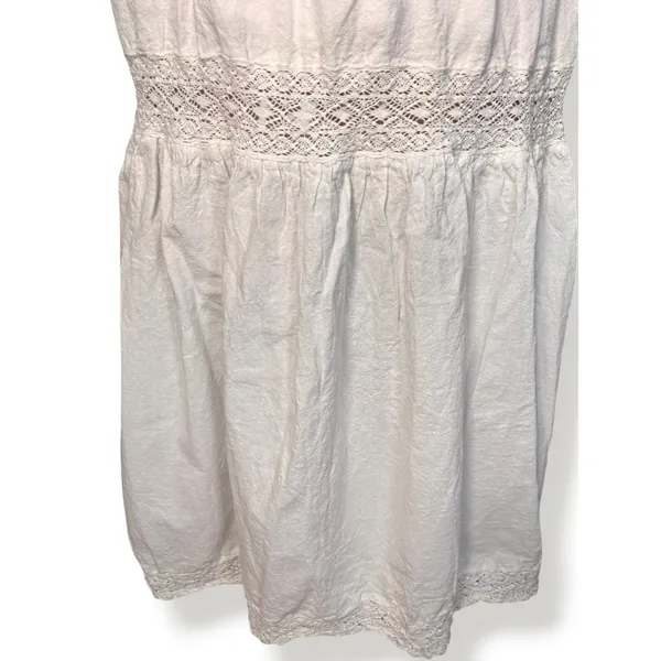 Shoedazzle White Lace Trim Tiered Peasant Midi Skirt Western Boho Cottage Prairie Romantic - Image 3