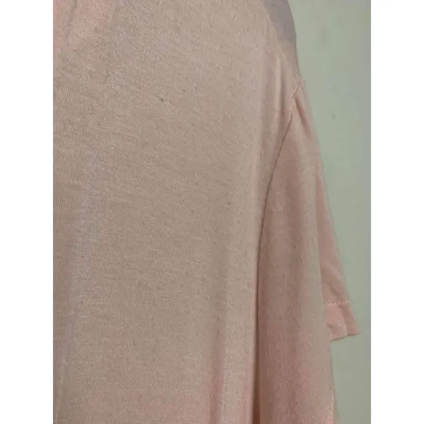 Shimera Pink Modal Button‎ Down Pajama Top Short Sleeve Contrast Piping XL NEW - Image 3