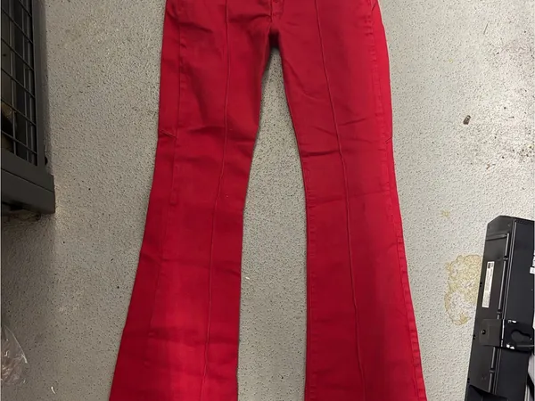 REVICE Red Velvet Flared High-Rise Pants - Image 4