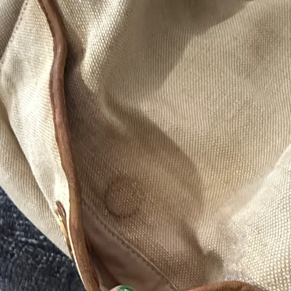 Tory Burch Shoulder Bag Canvas Leather Gold Logo Handbag Ladies Natural/Brown - Image 12