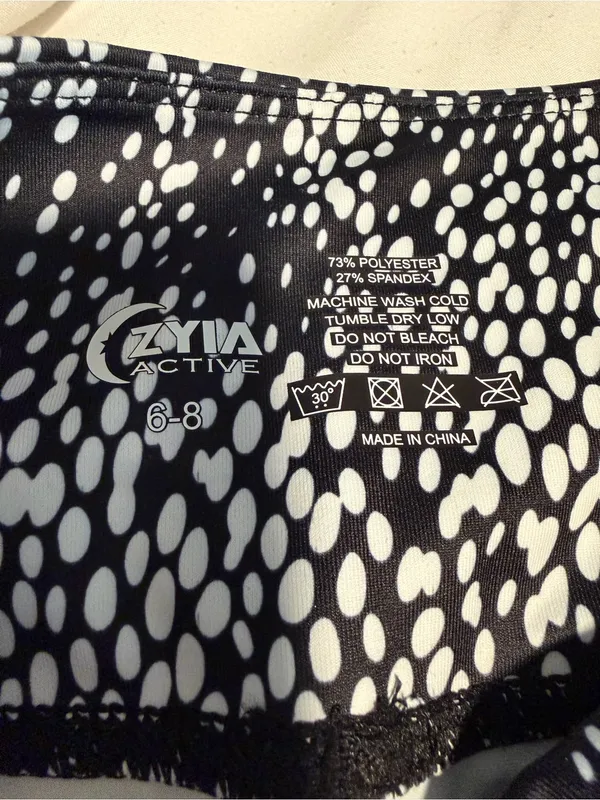 ZYIA Black & White Speckle Leggings - Image 3