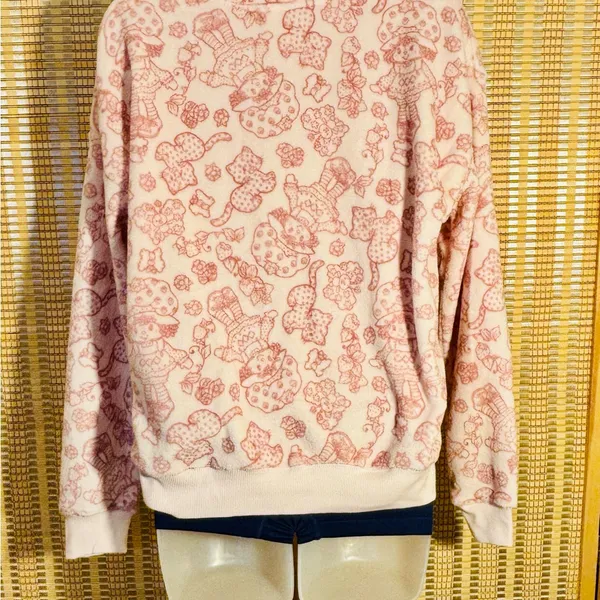 Strawberry Shortcake fuzzy soft quarter zip fleeced sweater pullover sweatshirt - Image 7