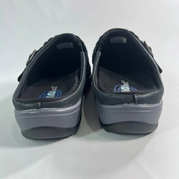Orthofeet Irma Womens Size 11 Medium Black Leather Orthopedic Comfort Clog Mules - Image 8