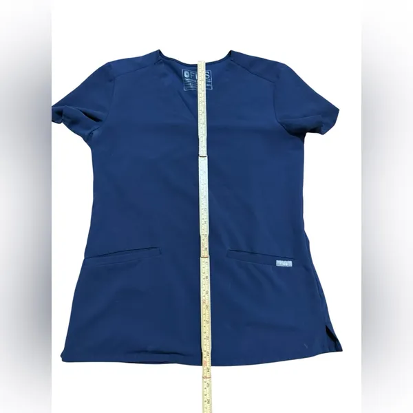 Figs‎ Deep Navy Blue V-Neck Scrub Top Nurses Medical Provider Sz XXS - Image 7