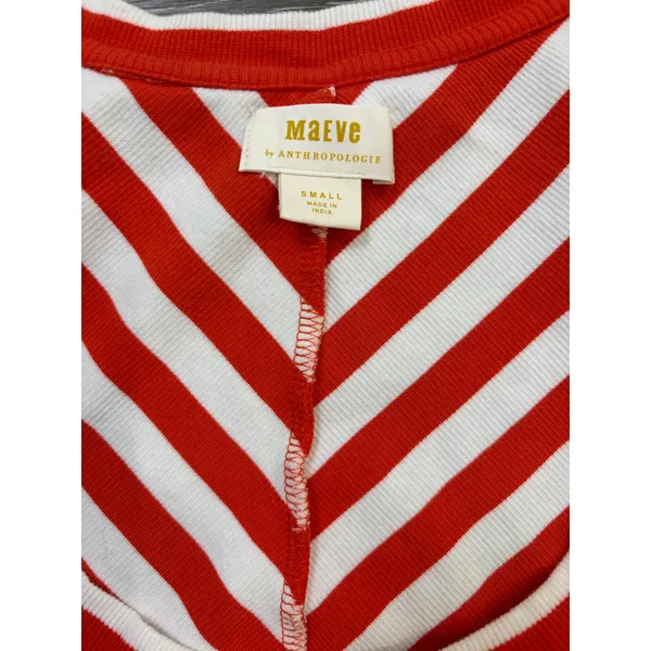 Maeve Anthropologie Chevron Stripe Zip Front Top Red White Womens S - Image 4