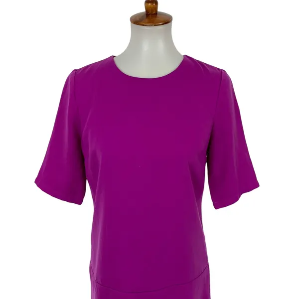 Pim And Larkin Dress Womens Small Purple Short Sleeve Minimalist Sheath Workwear - Image 2