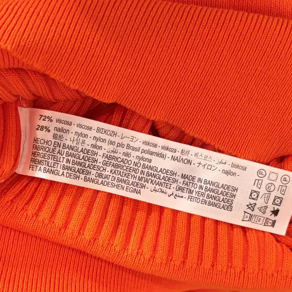 NWT!! ZARA Ribbed Turtleneck Sweater Bright Orange Fitted Knit Cropped Small - Image 14