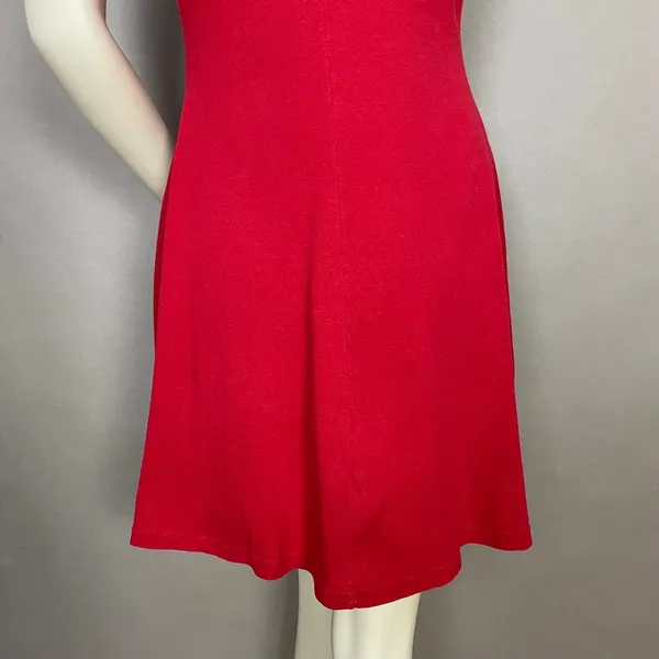 Vintage 90s Mini Dress Hook and Eye Front Retro Sleeveless A-Line Scoop Neck - Image 7