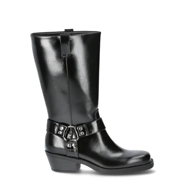 Time and Tru Womens Boots Size 8.5 Black Knee High Harness Riding Moto Western - Image 4