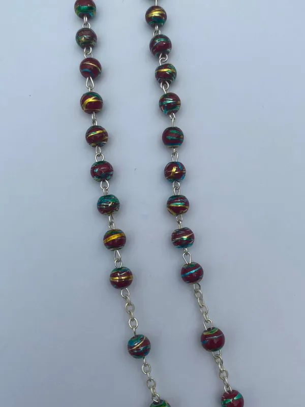 Rosary Red Multicolored Religious Catholic Prayers - Image 3