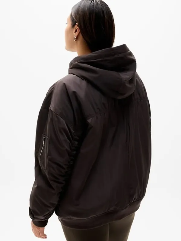 New Athleta S Upfield Bomber Jacket Truffle Brown Small Regular - Image 5