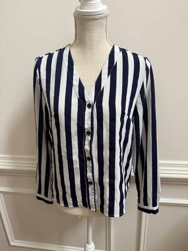 Striped Blouse Blue - Image 3