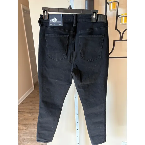 American Eagle High Rise Dream Stretch Jegging Proper Black 10 Short 30W 2654 - Image 5