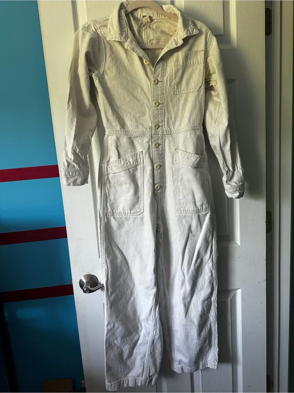Free People Gia Ivory Long Sleeve Coverall Jumpsuit - Image 2