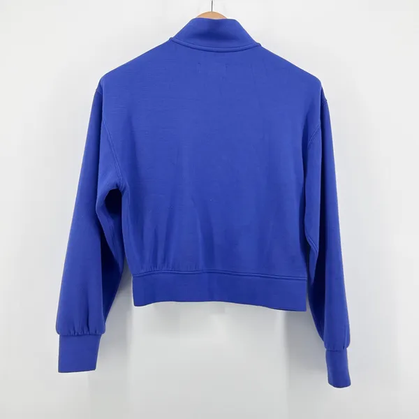 Daily Practice Anthropologie Quarter Zip Sweatshirt Womens XS Blue Crop Pullover - Image 3