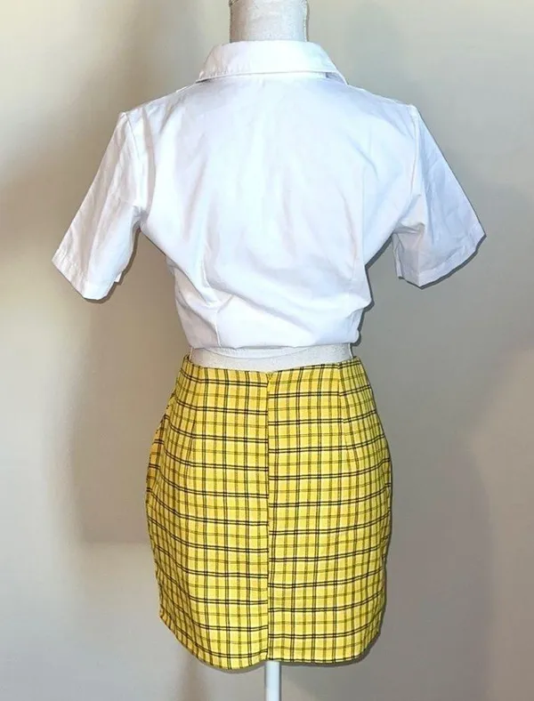 Clueless School Girl Plaid Skirt Set - Image 5