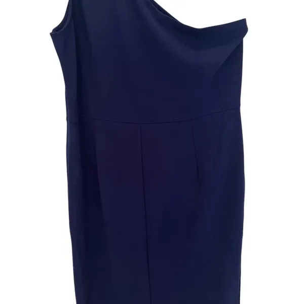 MUSHARE Womens XL One Shoulder Bodycon Mermaid Split Cocktail Dress Navy Blue - Image 9