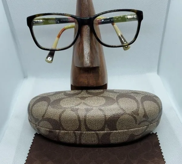 Coach Julayne Dark Tortoise Prescription Glasses Frames, Case, & Cleaning Cloth - Image 2