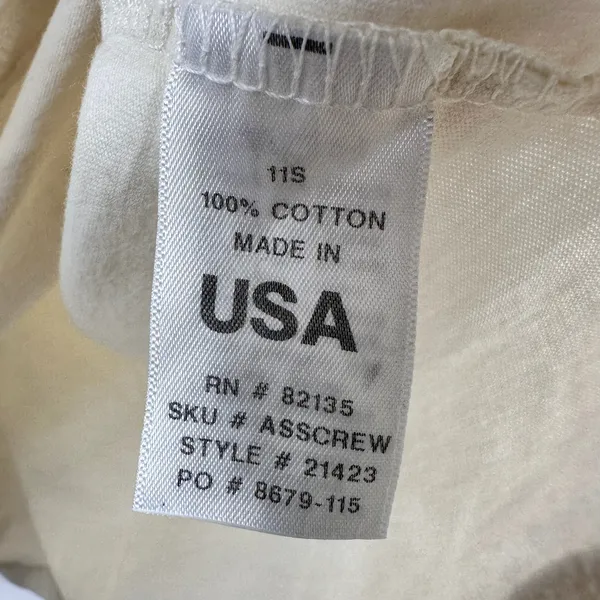Fresh Produce Womens XL Cream Cotton Short‎ Sleeve T-Shirt Made in USA - Image 4