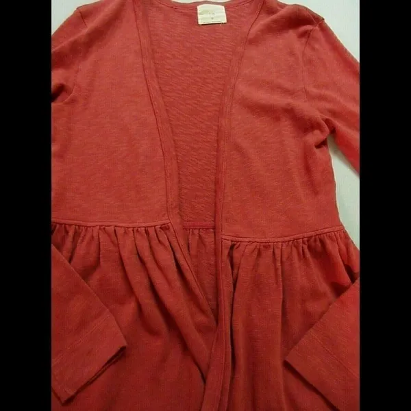 Anthropologie knit jacket top reddish color Small - Image 3