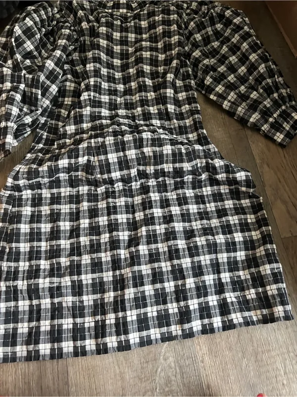 Ganni‎ Seersucker Plaid Minidress (EUR36/US4) - Image 13