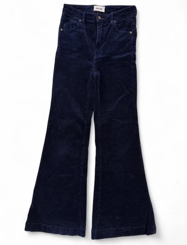 Rolla's womens Navy Eastcoast Flare Corduroy Jeans size 25 US (7 AUS) - Image 4