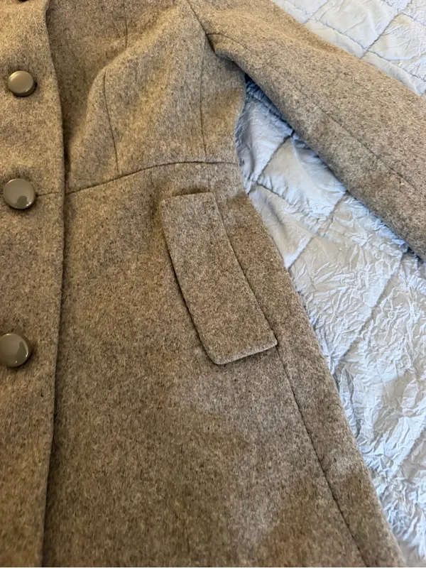 J. Crew Gray Wool Lined Dress Coat Womens Size 4 - Image 3
