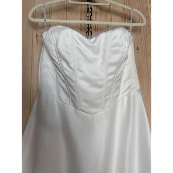 Lulus Eternal Gratitude White Floral Embroidered Strapless Dress Wedding Large - Image 7