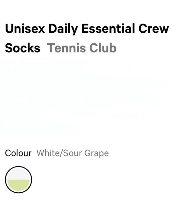 Lululemon Unisex Daily Essential Crew Socks Tennis Club White/Sour Grape Large - Image 4