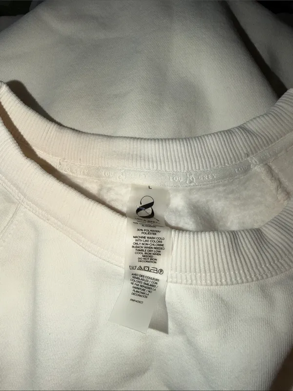 NEW LOU & GREY Ski Resort Glacier Lake Crewneck Sweatshirt Ivory Oversized L - Image 5