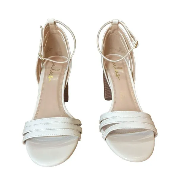 Lulus Shayla White Ankle Strap Heels Womens Size 8.5 - Image 5