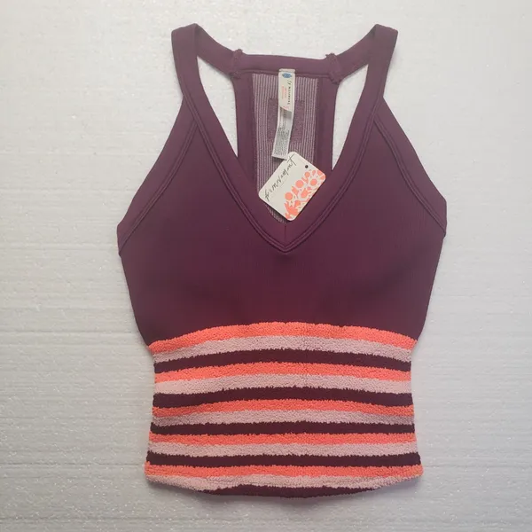 Free People Movement All Clear V-Neck Cami in Deep Mulberry size XS/S NWT - Image 4