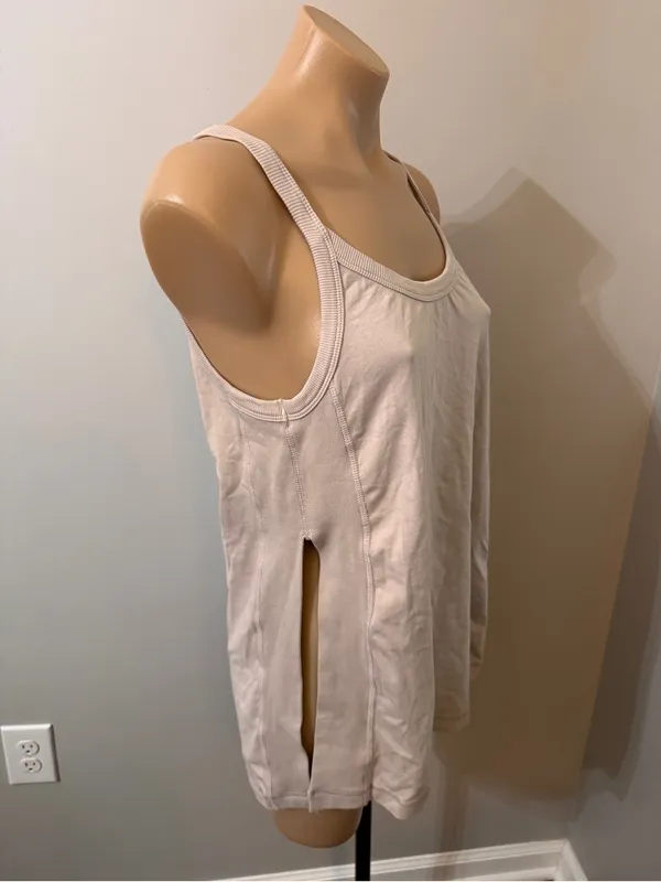 Free People Movement Ivory Tank Top Slit Pocket Athletic Athleisure - Image 2