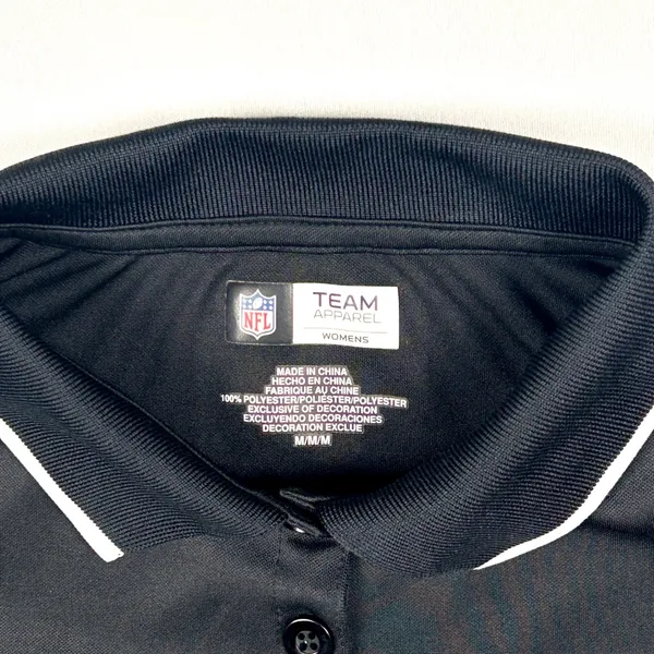NFL Pittsburgh Steelers Polo Shirt‎ Women's Team Apparel Medium Black White - Image 5