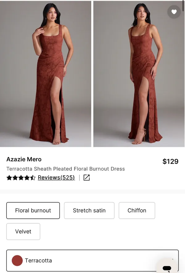 Azazie Bridesmaid Dress Terracotta - Image 2