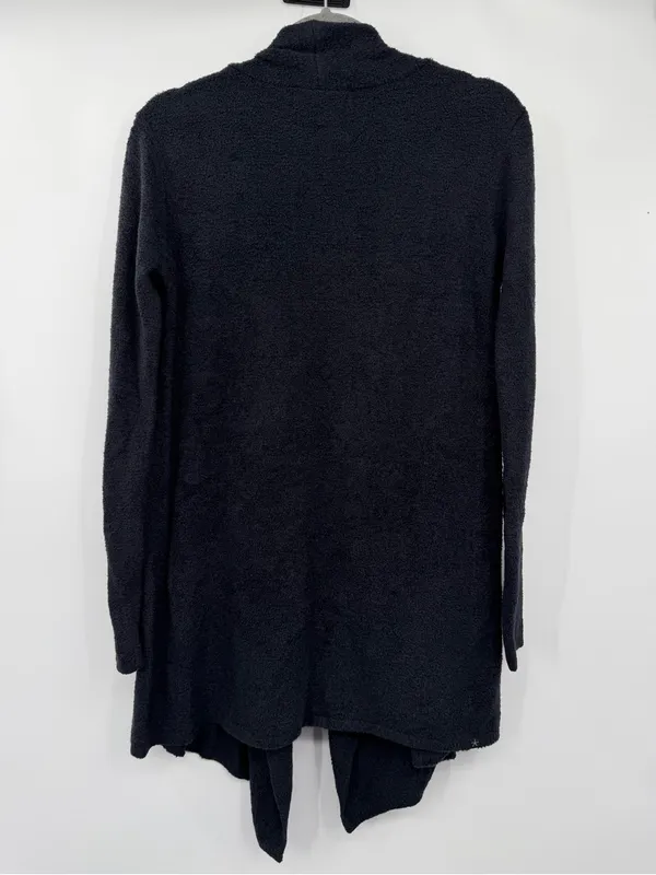 Barefoot Dreams CozyChic Lite Long Cardigan S/M Black Open Front Style 436 - Image 4