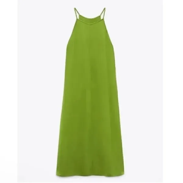 Zara Green MIDI Sleeveless Dress(Size Medium) - Image 4