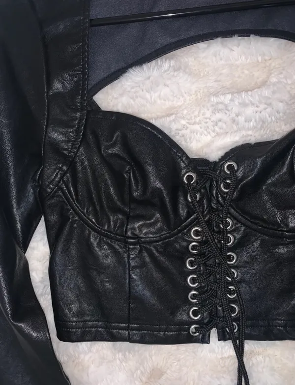 Dolls Kill Current Mood Leather Bustier Top - Image 2
