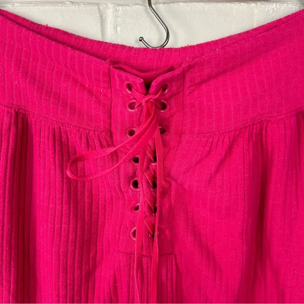 FP Movement By Free People Can’t Handle This Pink Ribbed Lace Up Shorts Size S - Image 8