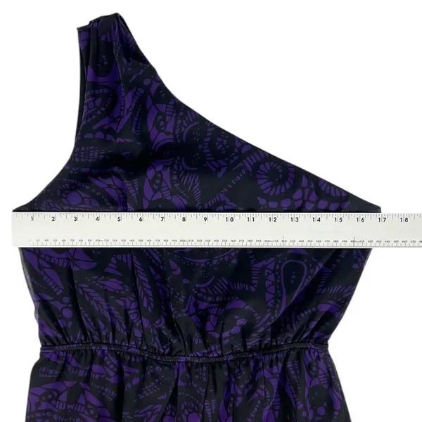 Express‎ Purple Black One Shoulder Chiffon Sheath Cocktail Dress Size Small - Image 4