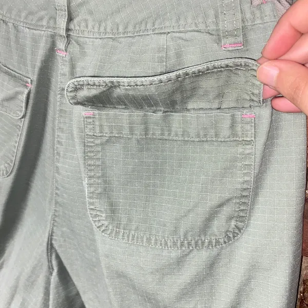 Kim Rogers Olive Green Flat Front Chino Hiking Shorts Women's Size 12 - Image 4