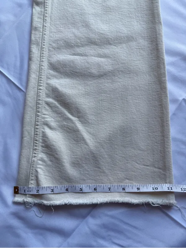 Zara Patch Pocket Marine High Waist Wide Leg Cream Jeans Size 6 - Image 9